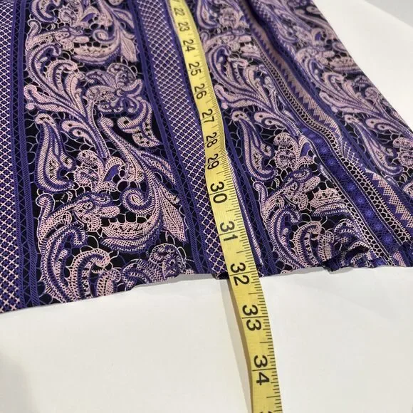 Ciaosport Vintage Set Size 6 Purple Blouse And pleated Skirts geometric/floral - Picture 11 of 14